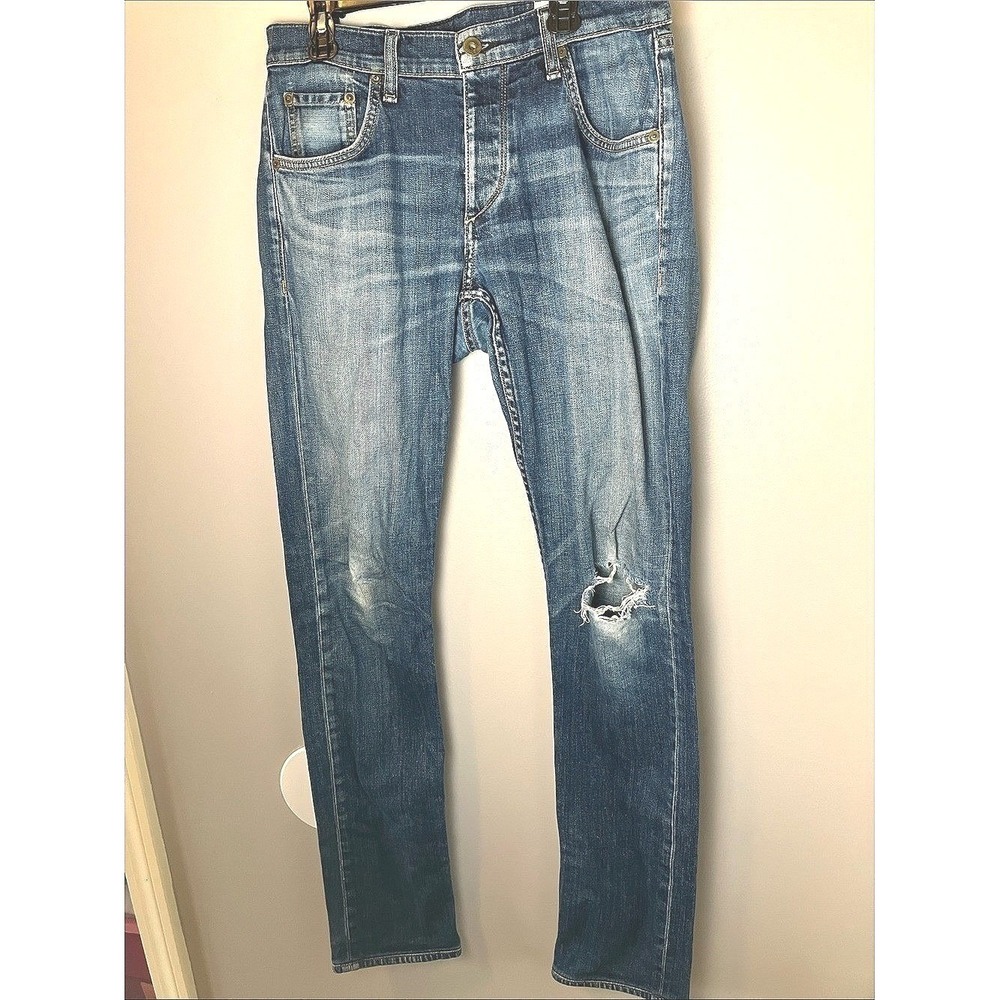 rag & bone Men's Distressed Blue Slim Jeans Standard‎ Issue Size 30